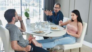 LoveHerFeet – Sneaky footjob under the table – Alex Coal, Jake Adams