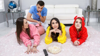 BFFs – Stepbrother Crashes Slumber Party – Natalia Nix, Dakota Burns, Dani Damzel, Johnny The Kid